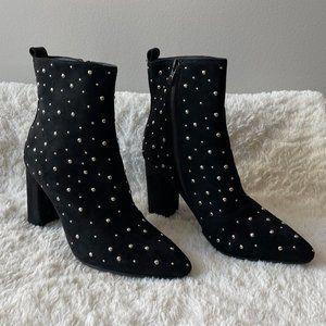 Glossy Embellished Booties